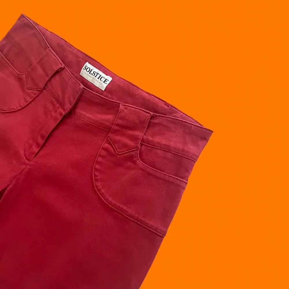 00's vintage red y2k low rise bodycon pants Size 2/3